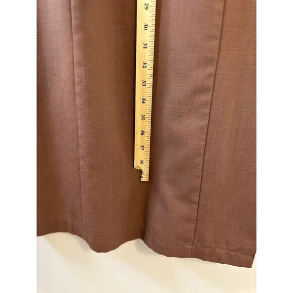 Vintage Y2K 90s Women Sleeveless Dark Academia Brown Button Midi Sheath Dress 10 - Picture 5 of 6